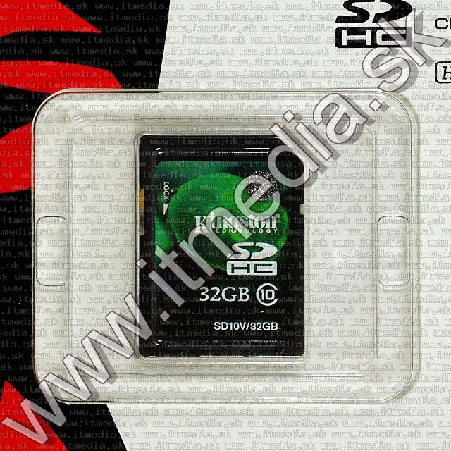 Image of Kingston Secure Digital (SD-HC) card, 32GB info! Class10 (IT8588)